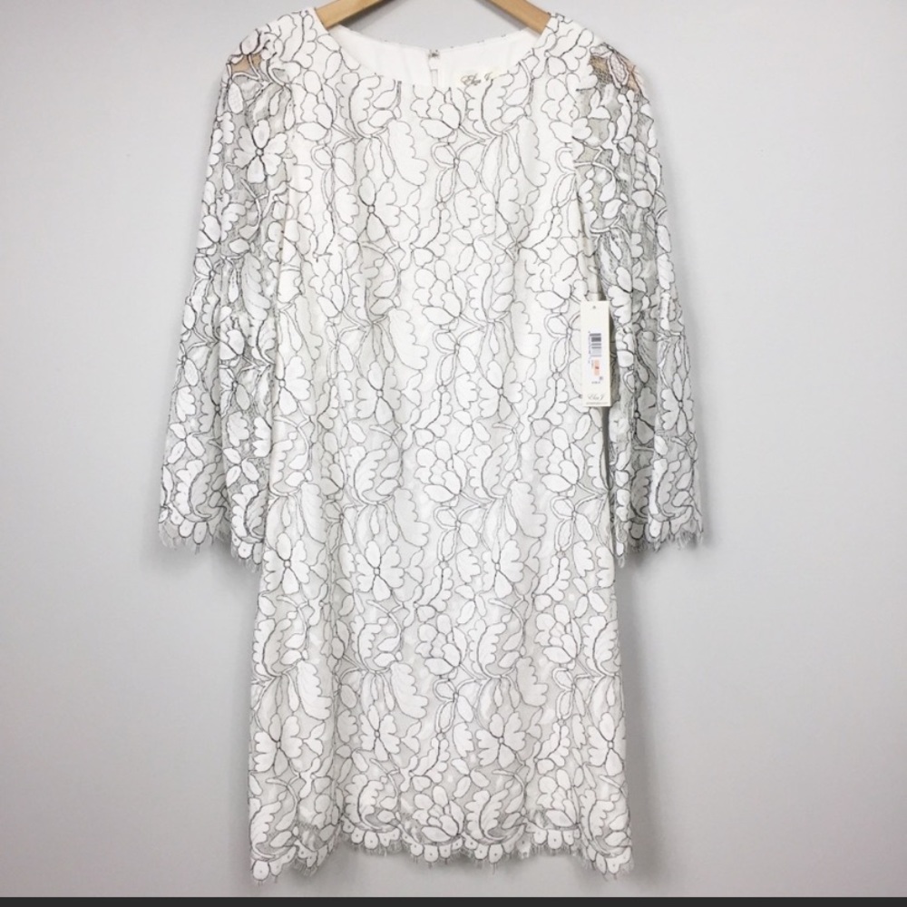 Eliza J Black and White Lace Dress